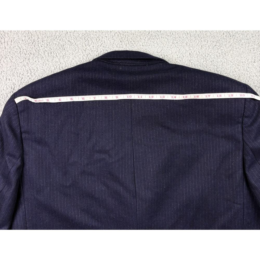 Paul Stuart Blazer Mens 42L Blue Wool Coat Pinstripe Suit Jacket Lined - Picture 14 of 15